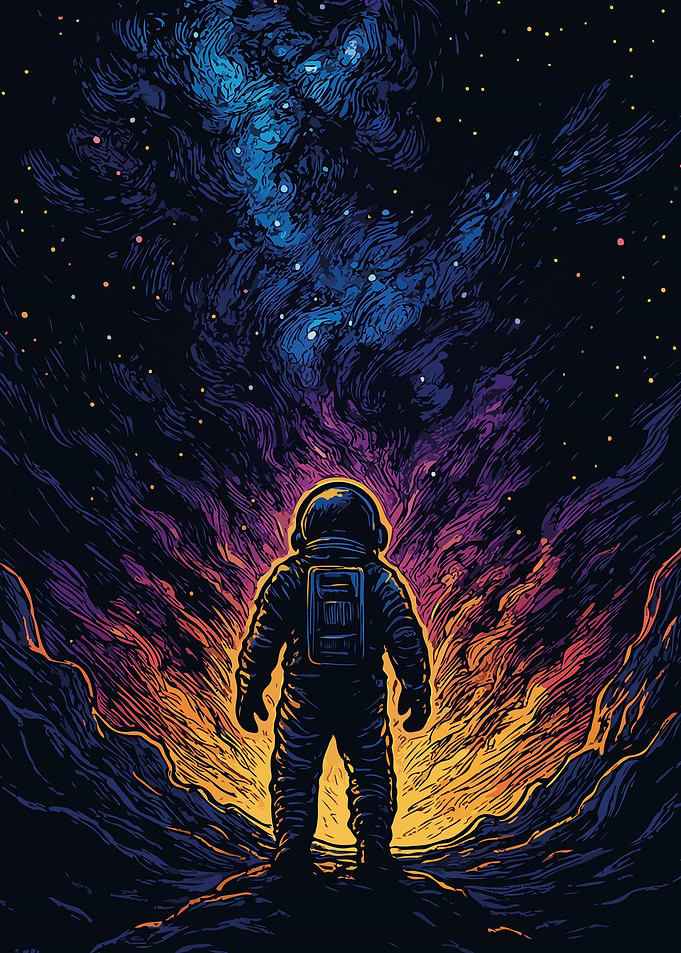 Astronaut in Space Art
