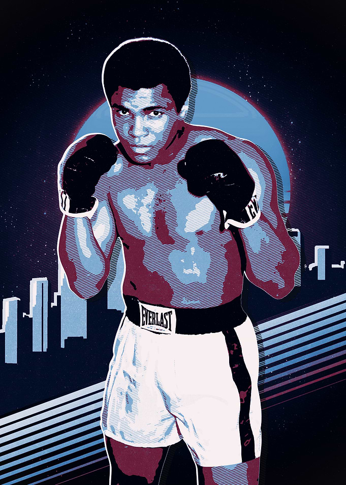 Muhammad Ali Retro Boxing Art