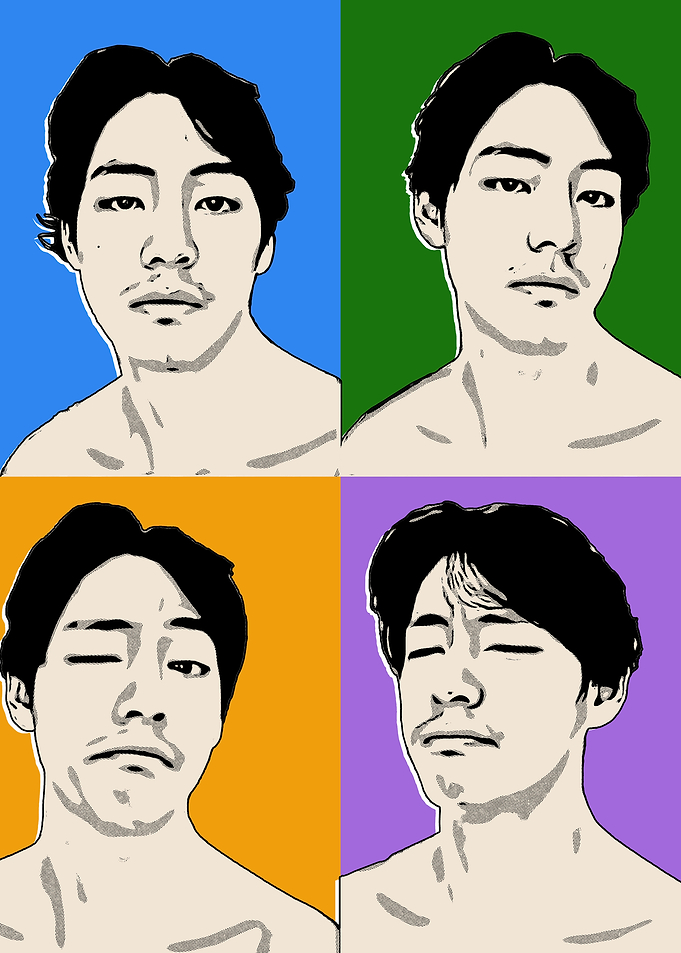 Pop Art Portrait with Four Expressions