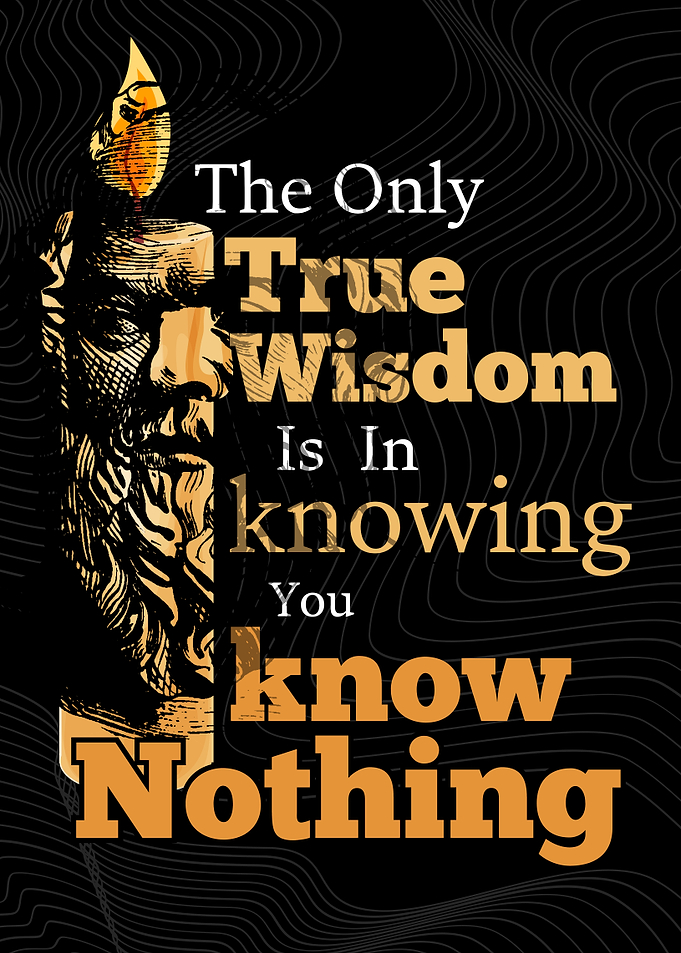 Flame of Wisdom – Socrates Quote Poster in Dark Classic Style