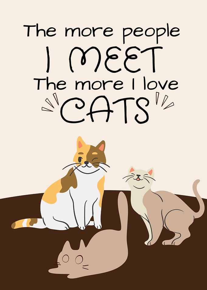 I Love Cats Illustration