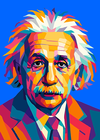 Colorful Portrait of Albert Einstein Wpap Art