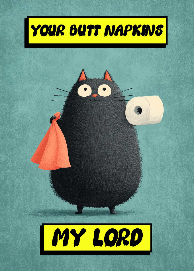 Funny Cat with Toilet Paper