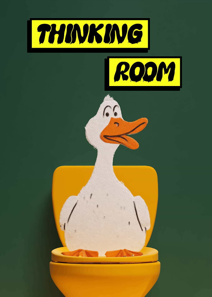 Thinking Room Duck on Toilet