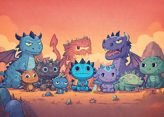 Cartoon Dragons Group