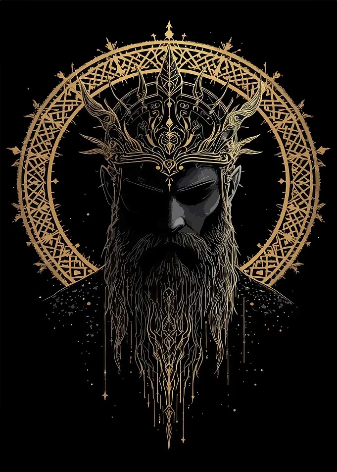 Golden Crowned King Portrait