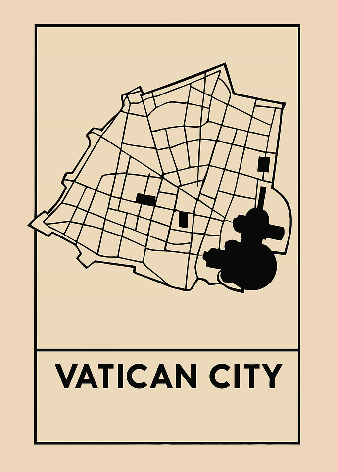 Vatican City Map Illustration