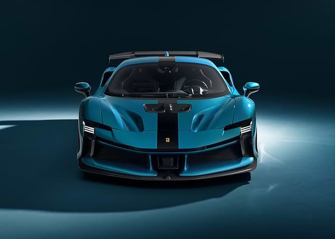 Teal Ferrari Front View