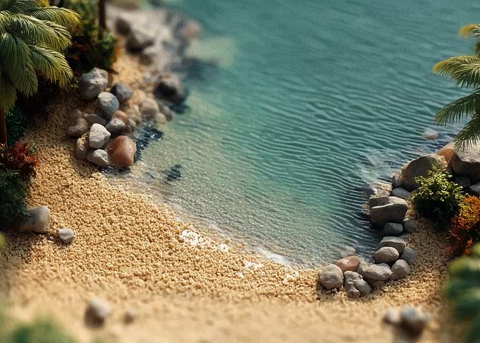 Miniature Tropical Beach Scene