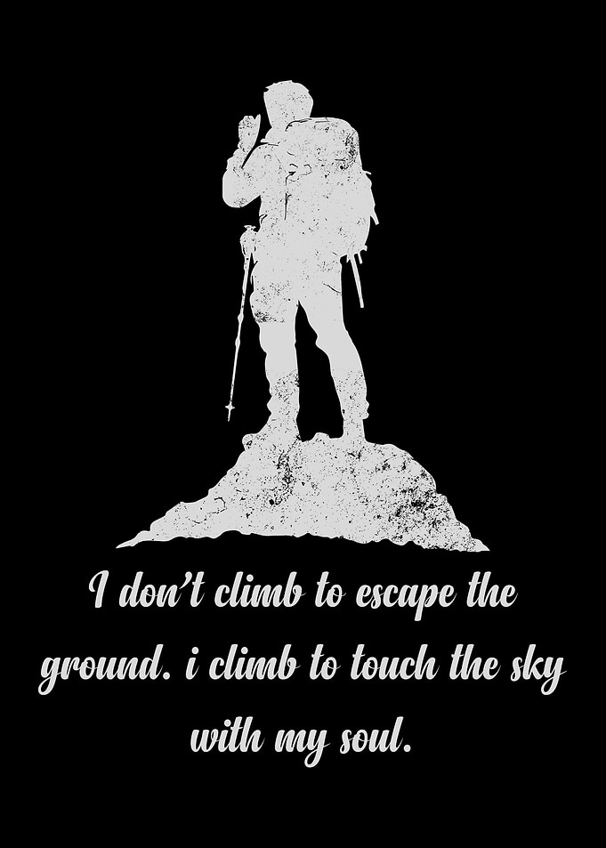 Climber Silhouette with Inspirational Quote