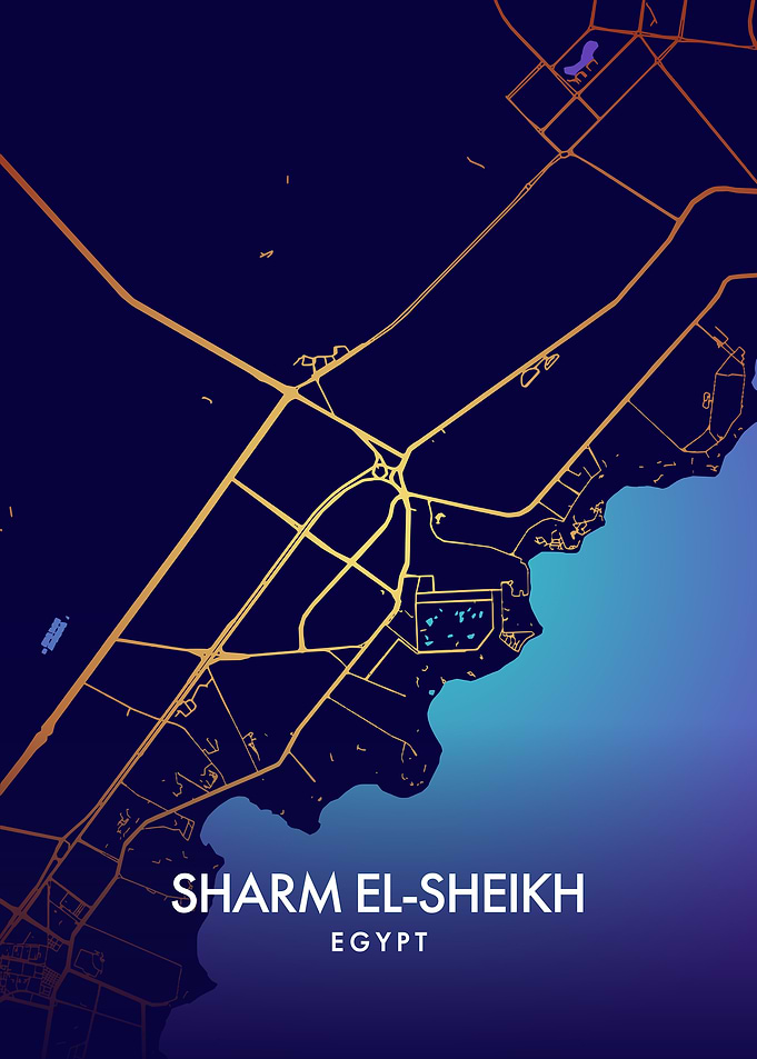 Sharm El-Sheikh Map Art