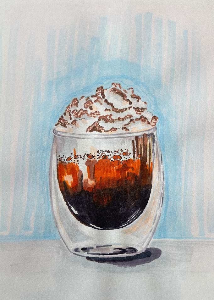 Coffee with Whipped Cream Painting