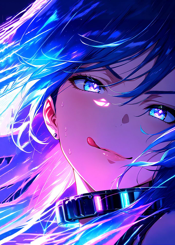 Anime Girl with Blue Hair