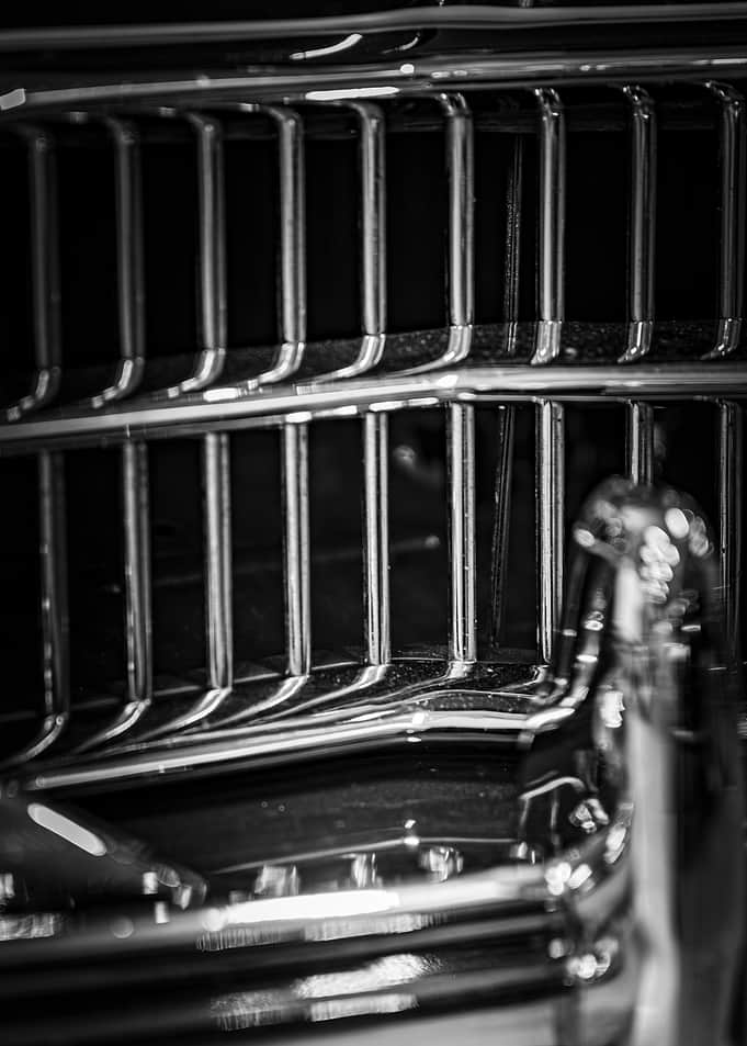 Classic Car Grill in Black and White