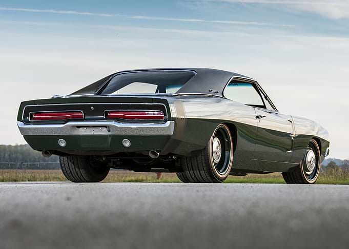 Classic Green Dodge Charger Rear View
