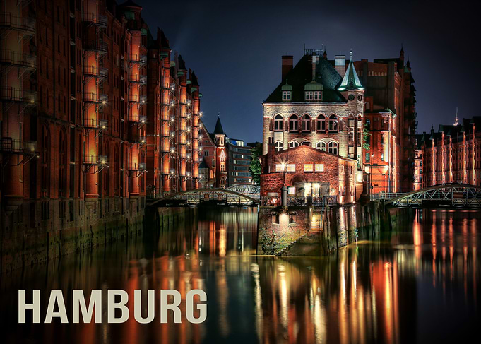 Hamburg Speicherstadt at Night