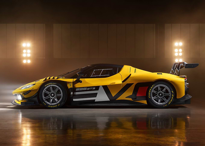 Yellow Ferrari 296 GT3 Race Car