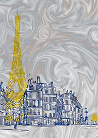 Parisian Skyline with Eiffel Tower