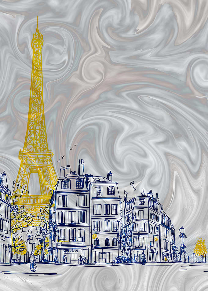 Parisian Skyline with Eiffel Tower