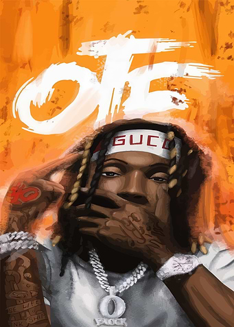 King Von Portrait with OTE Text