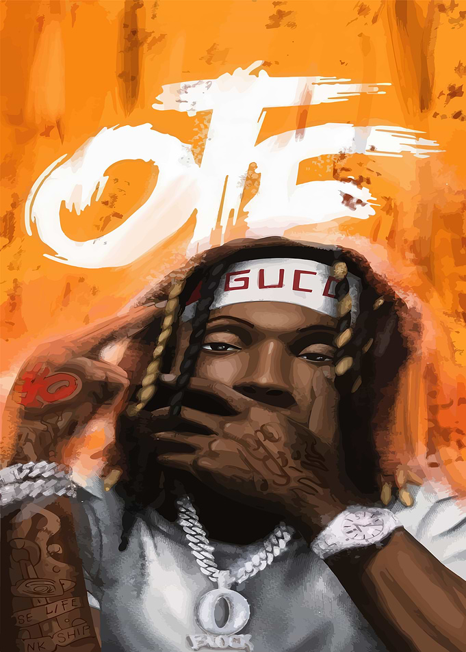 King Von Portrait with OTE Text