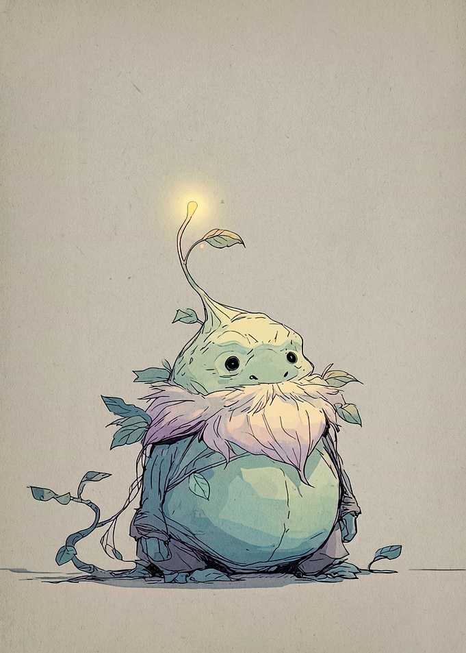 Cute Plant Creature Illustration