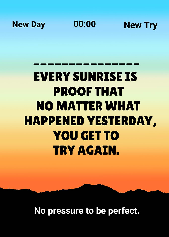New Day New Try - Inspirational Sunrise Quote