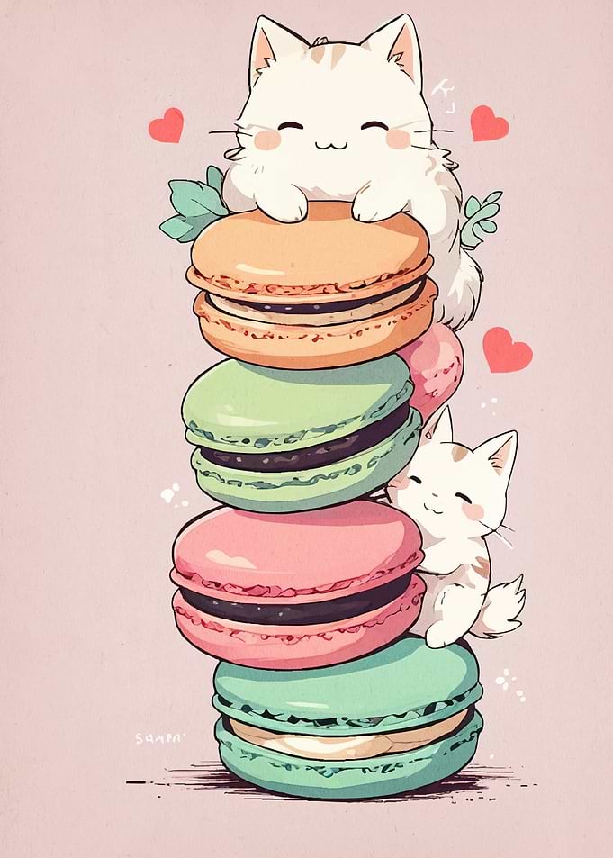 Cats Macarons Tower