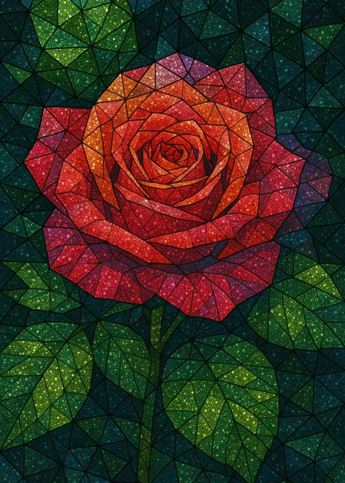 Stained Glass Rose