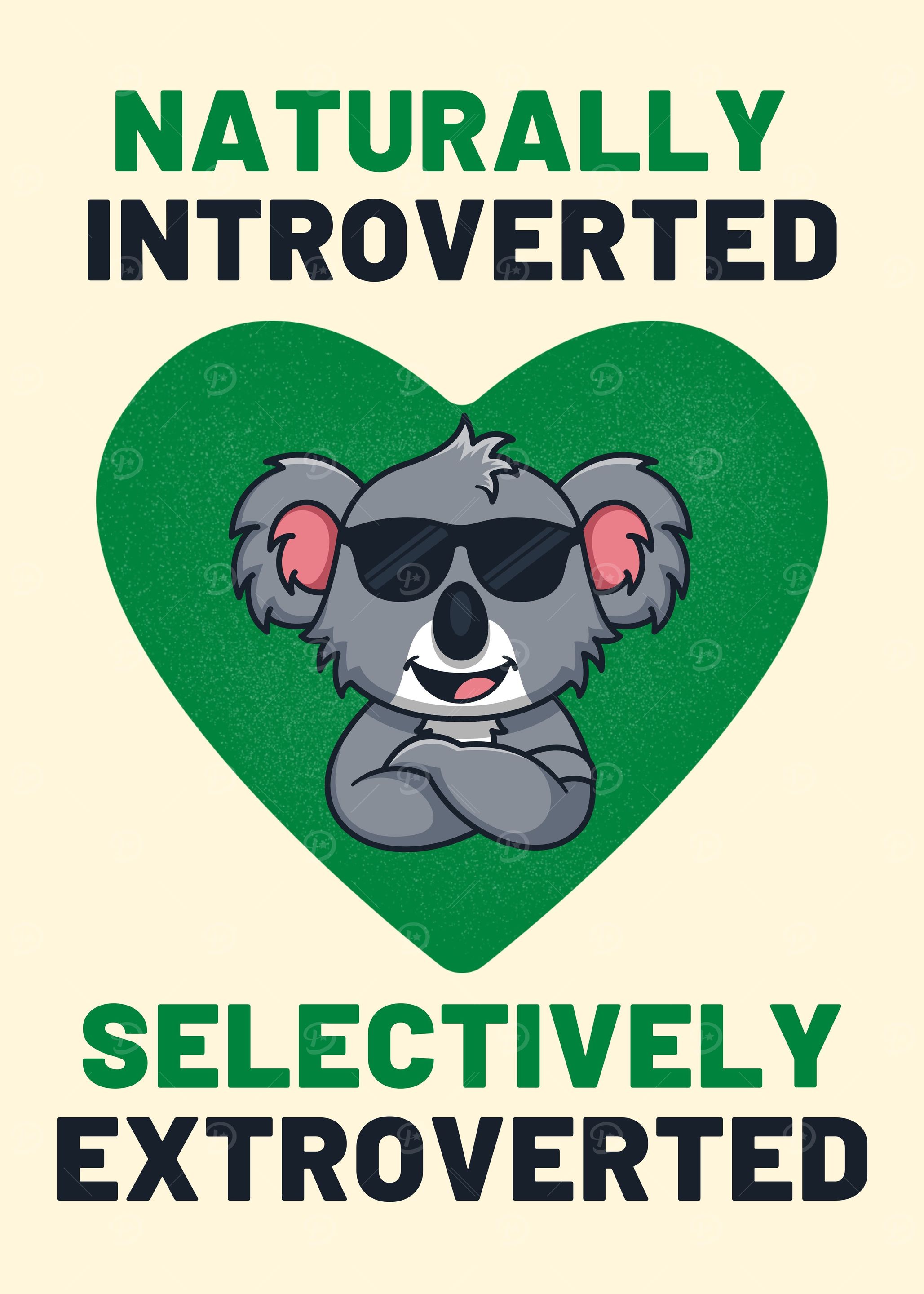 Introverted Koala Cartoon