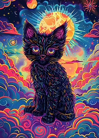 Psychedelic Cat Cosmic