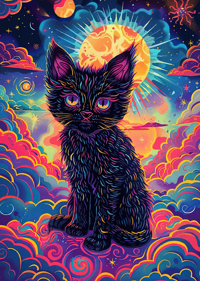 Psychedelic Cat Cosmic