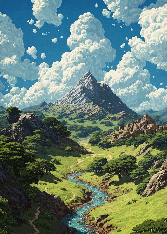 Lush Mountain Valley Landscape