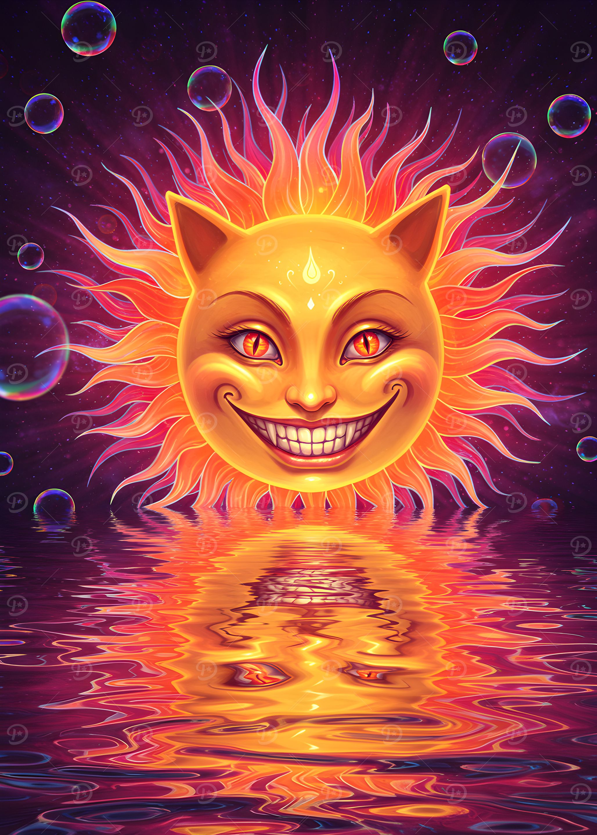 Cat Sun Reflection