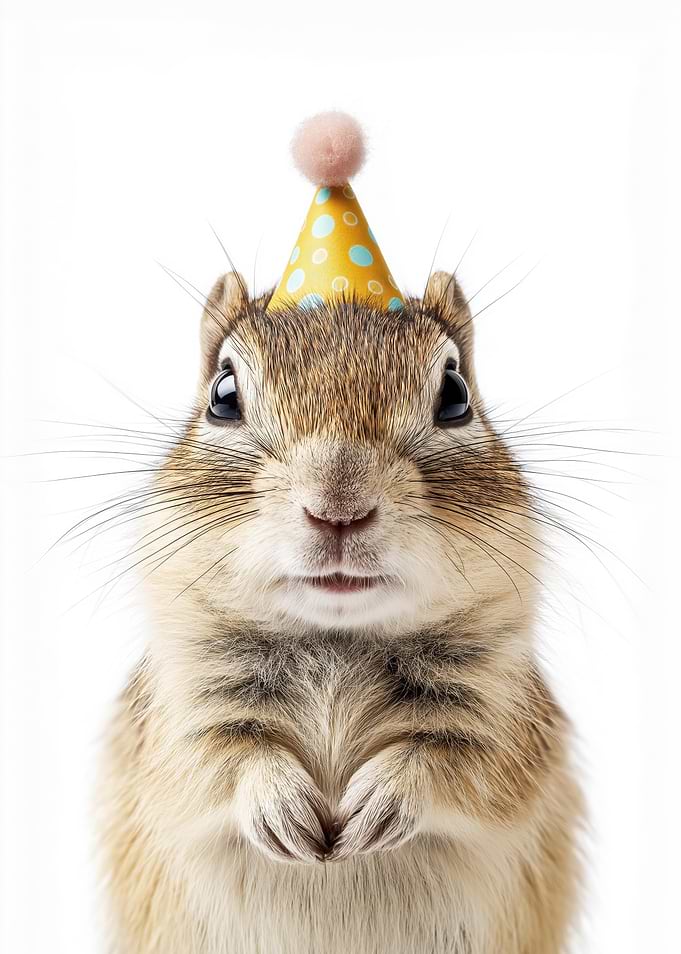 Gerbil with Birthday Hat