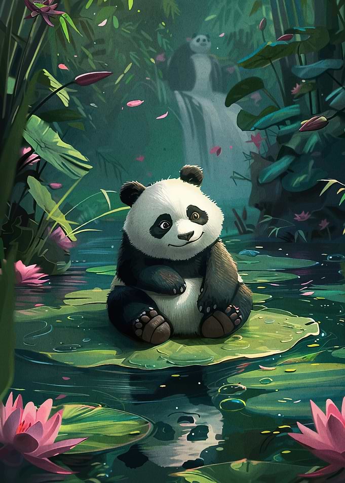 Panda Lily Pond Animal