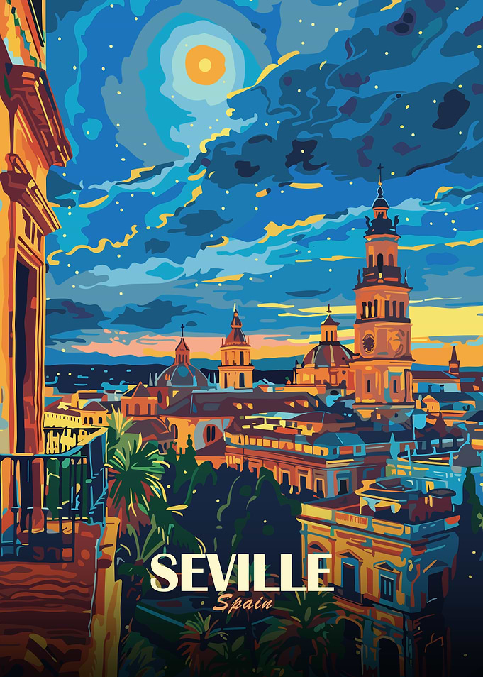 Seville, Spain Cityscape Art