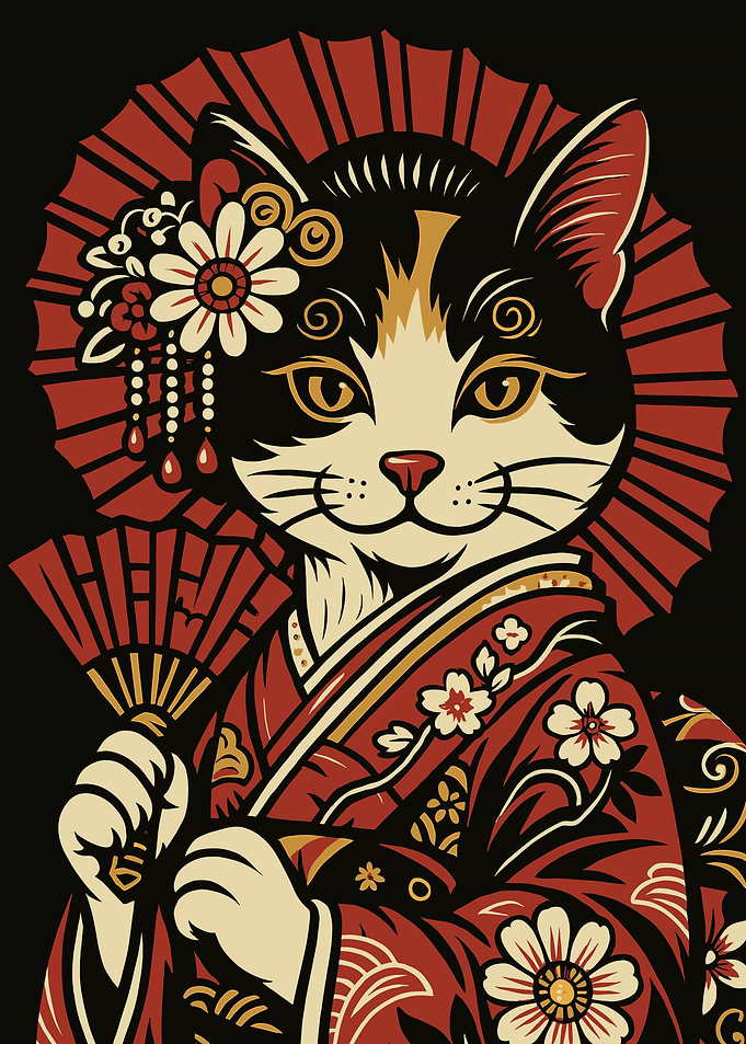 Japanese Cat Geisha