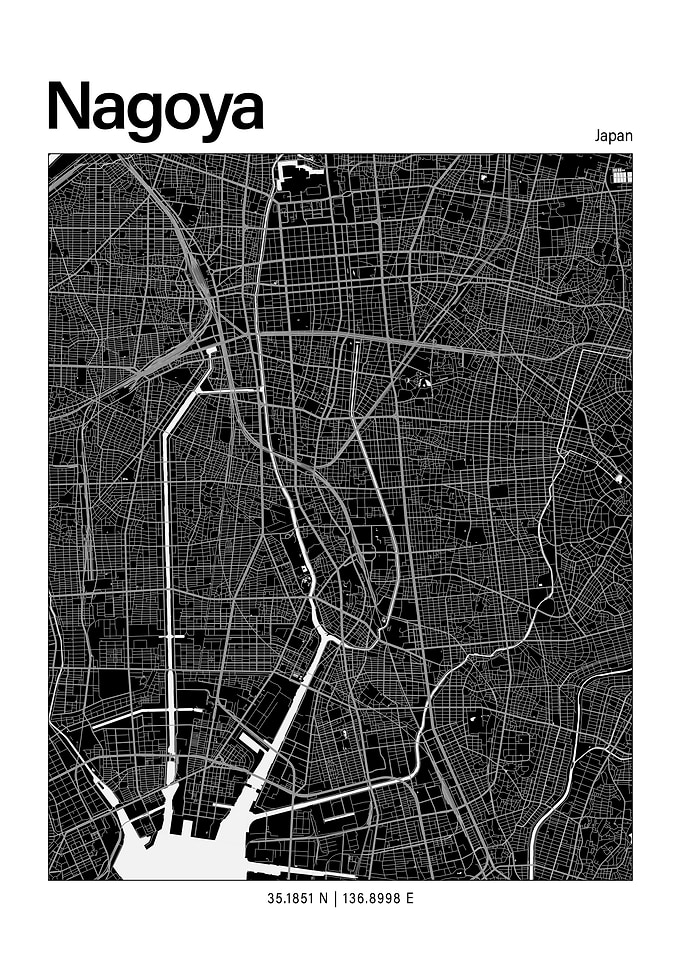 Nagoya Black and White Map