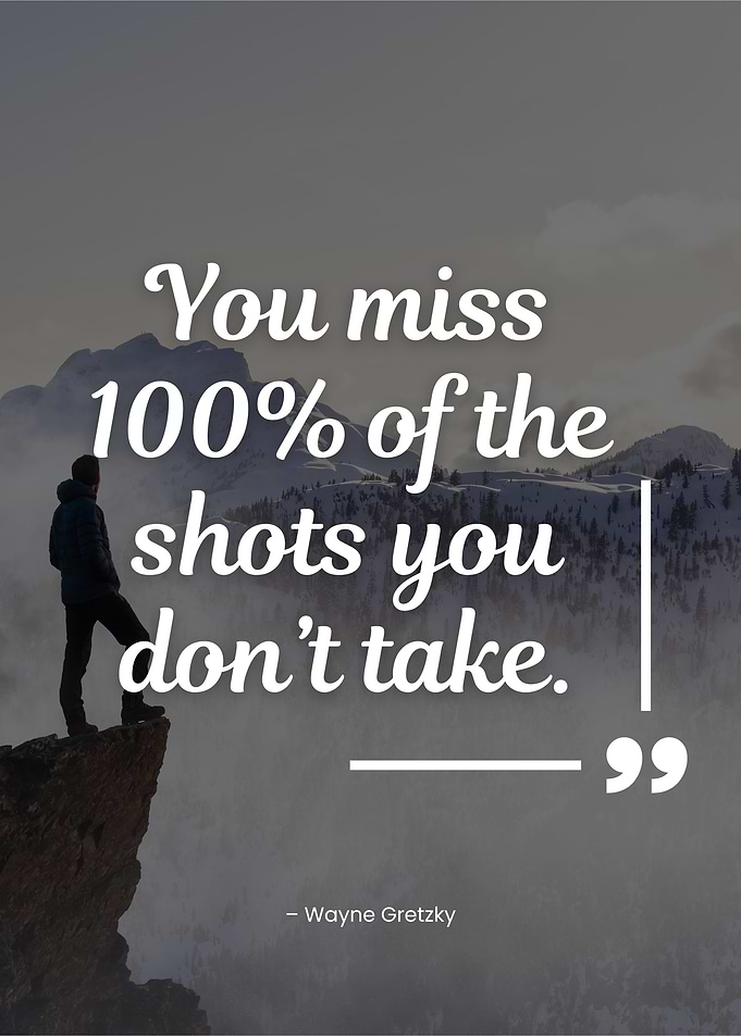 Motivational Quote on Mountain Peak