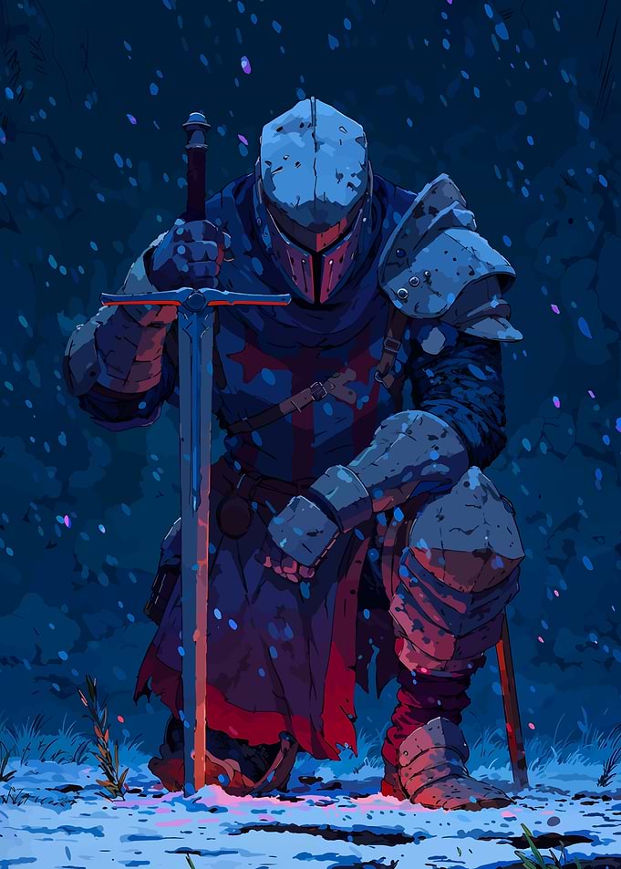 Kneeling Knight with Sword