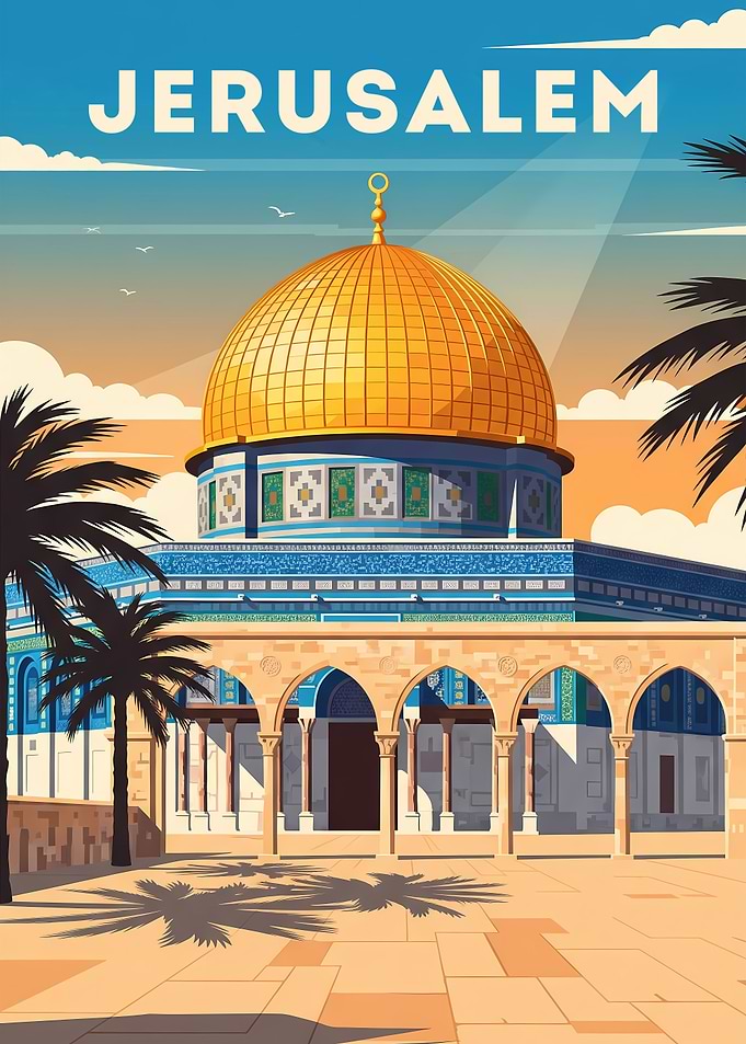 Jerusalem Dome of Rock Travel Poster