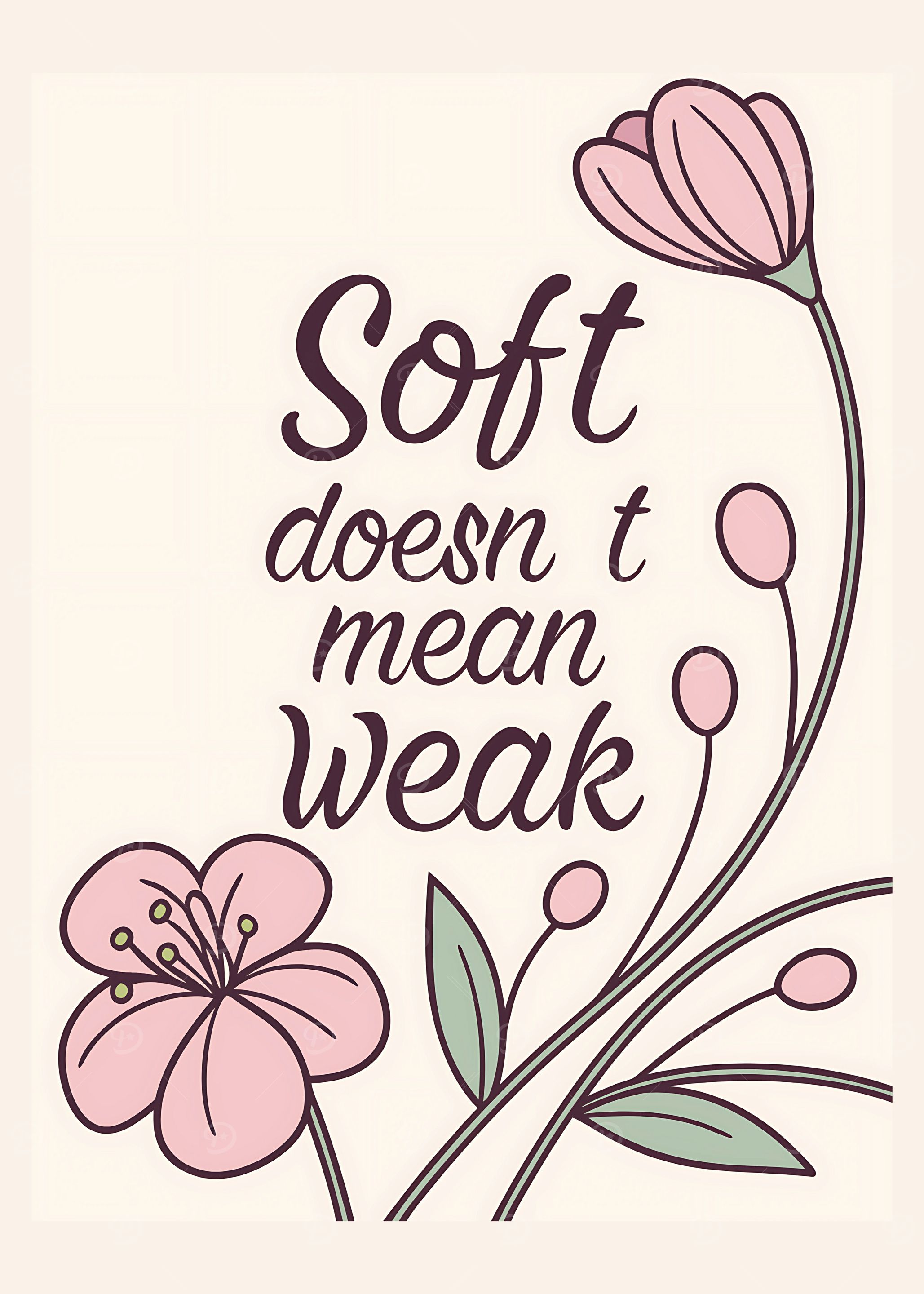 Soft Doesn't Mean Weak Floral Art