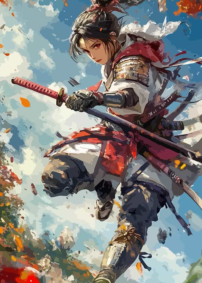 Female Samurai Warrior Digital Art