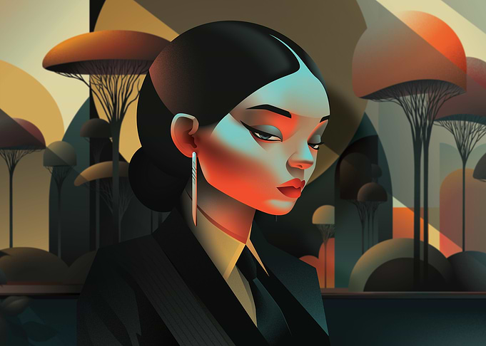 Elegant Art Deco Woman 'Beyond the Suit'