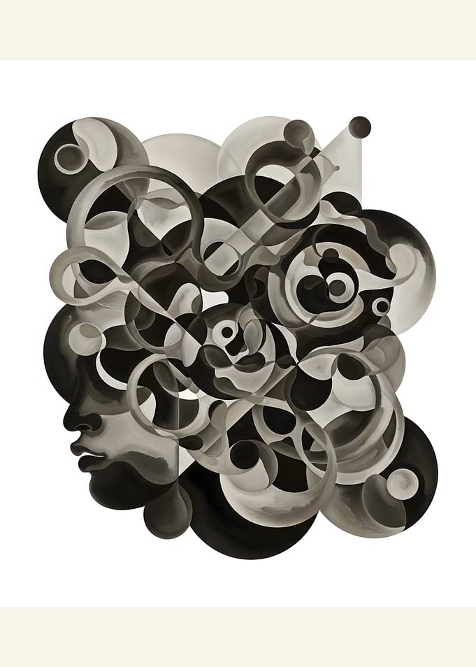 Abstract Face with Geometric Shapes