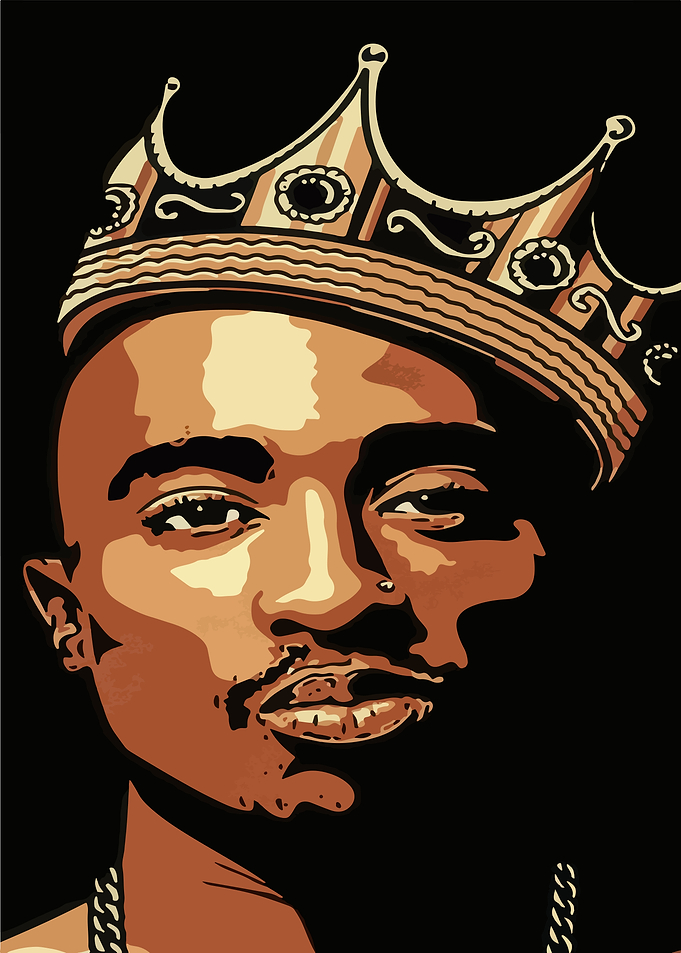 Tupac Shakur King Portrait