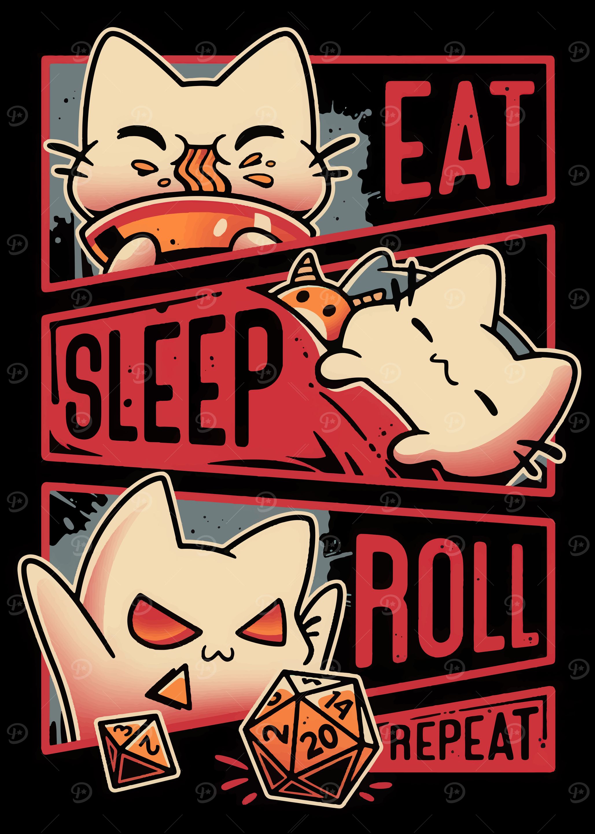 Eat Sleep Roll Repeat Cat