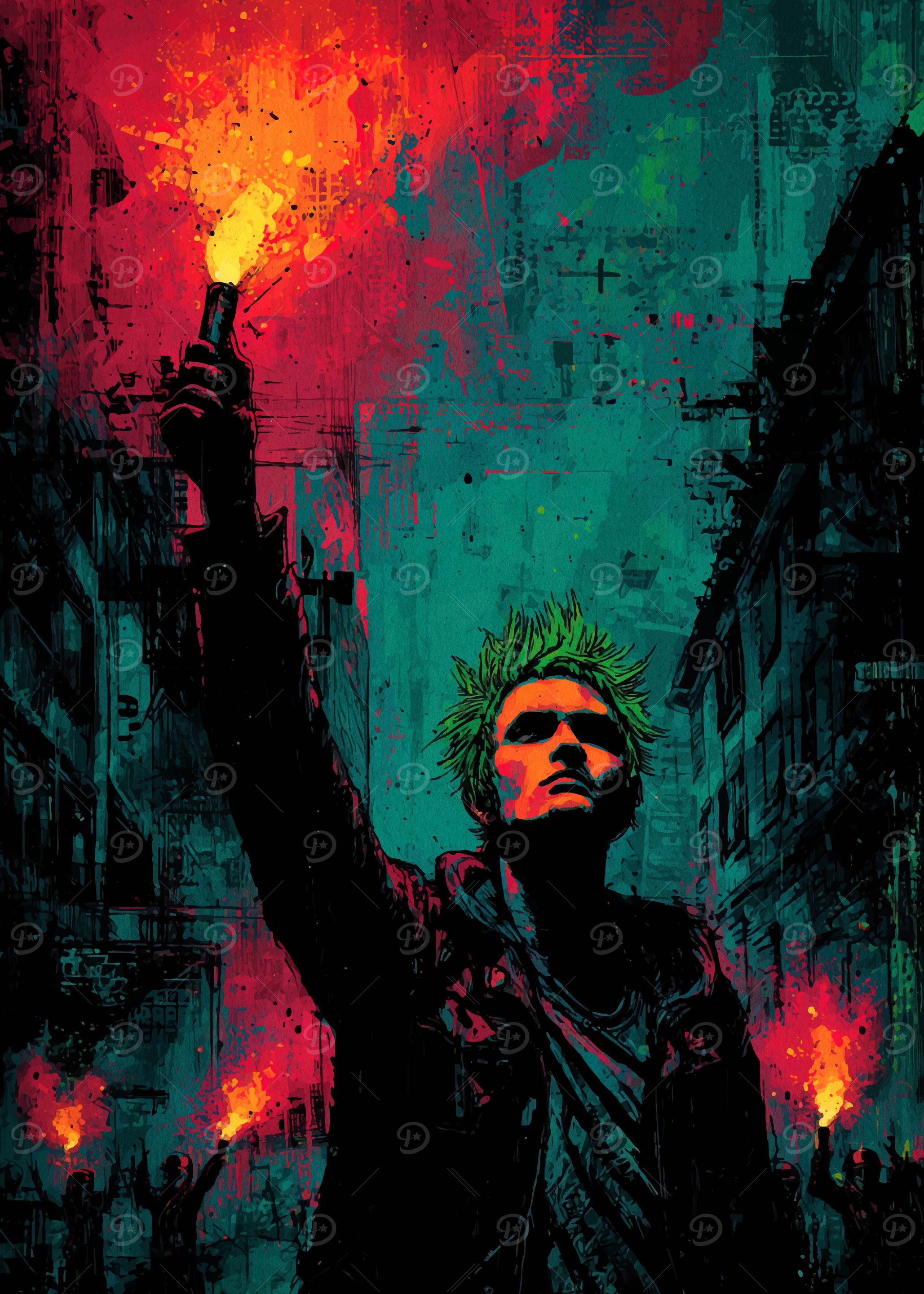 Punk Rock Protest with Flare
