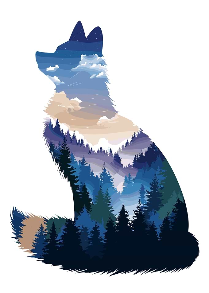 Fox Silhouette Landscape